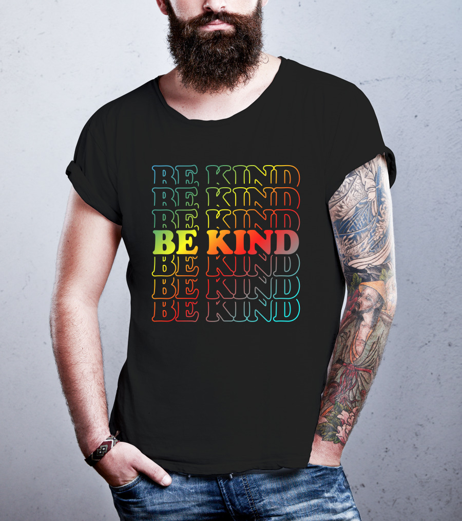 Be Kind Colorful Gradient Text Mick Foley T-Shirt