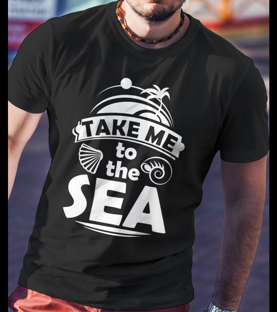 Take Me To The Sea Palm Trees And Seashells T-Shirt