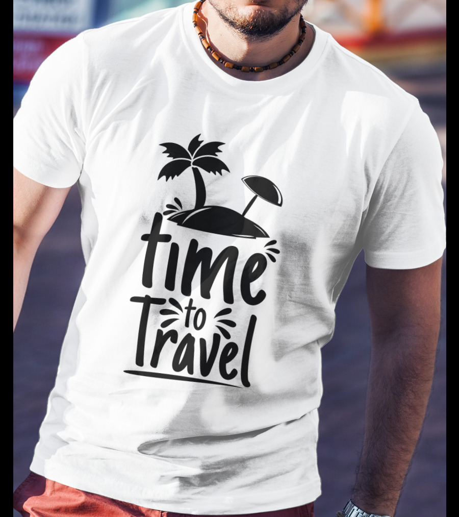Time To Travel Beach Paradise Palm Island Adventure T-Shirt
