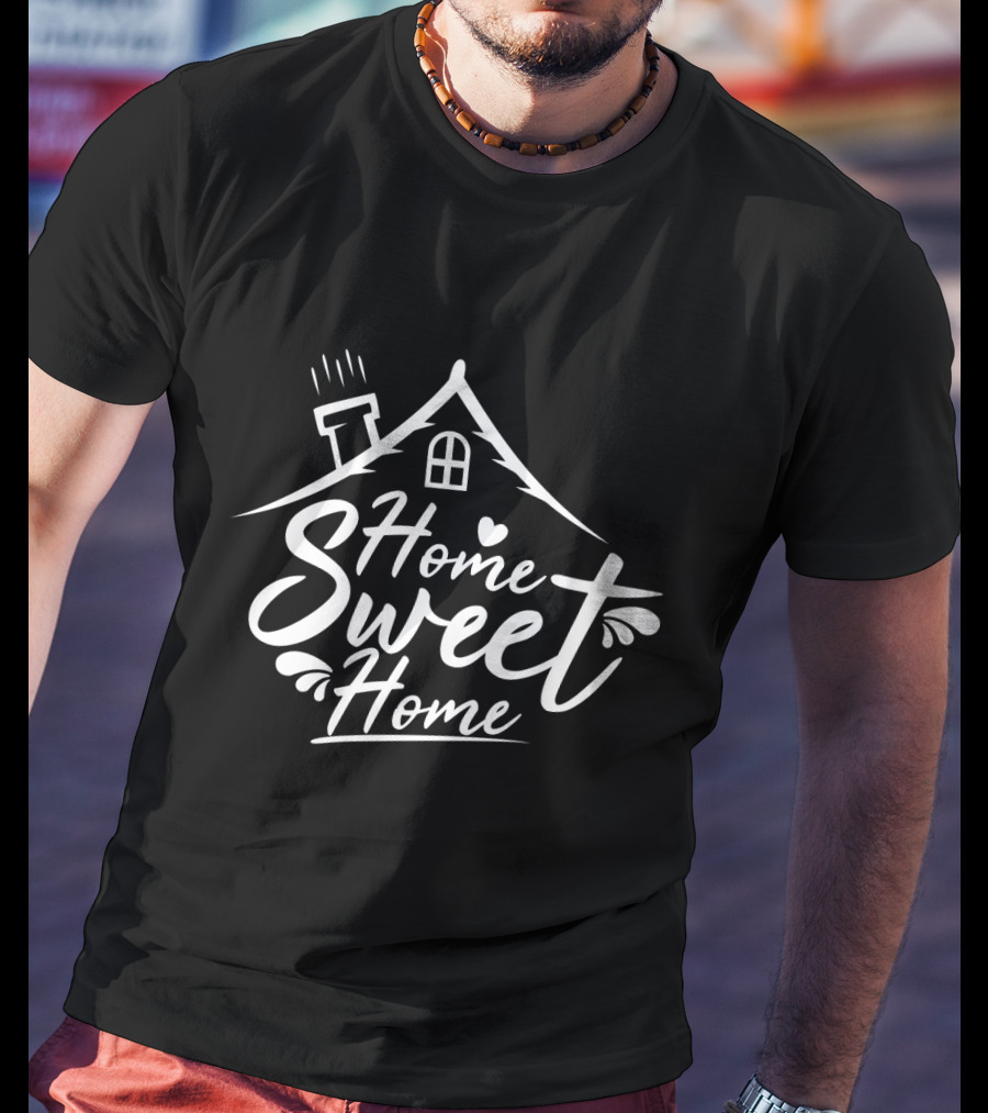 Home Sweet Home Cozy Cottage Roof Graphic With Heart Accent T-Shirt