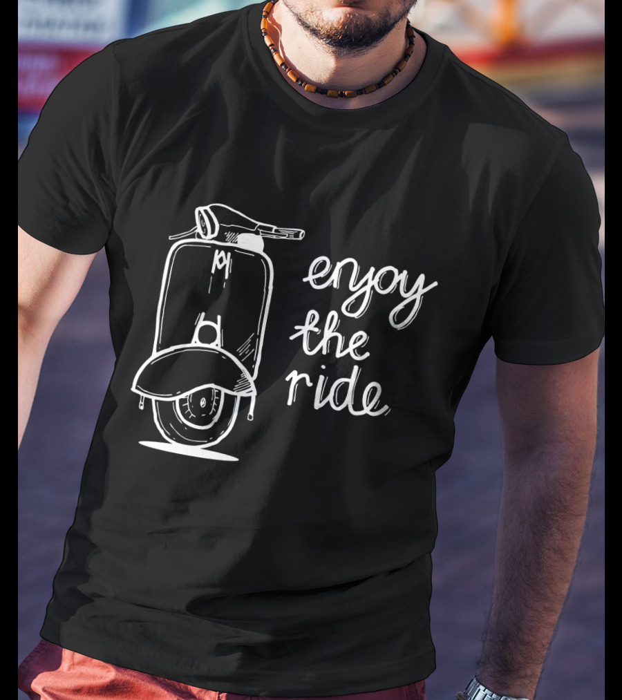 Enjoy The Ride Classic Scooter Style Retro Adventure T-Shirt