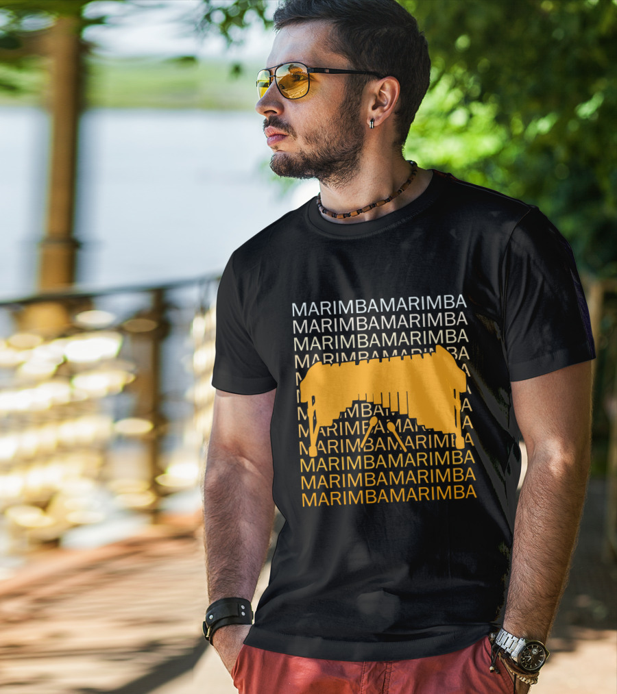 Marimba Marimba Marimba Yellow Instrument T-Shirt