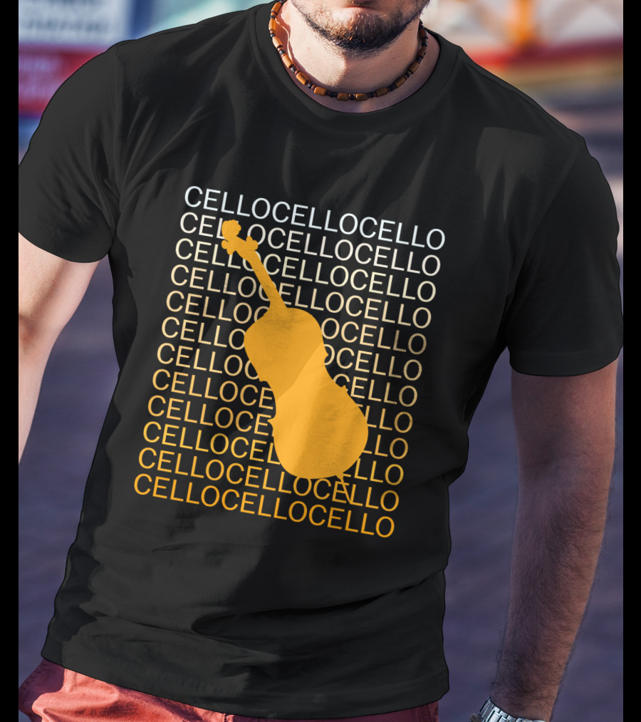 Cello Repeated Bold Pattern With Orange T-Shirt