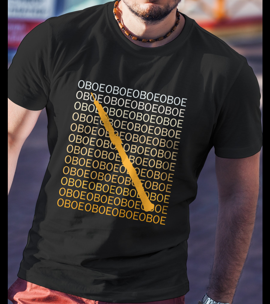 Oboe Diagonal Pattern With Humor Oboe Repetition T-Shirt