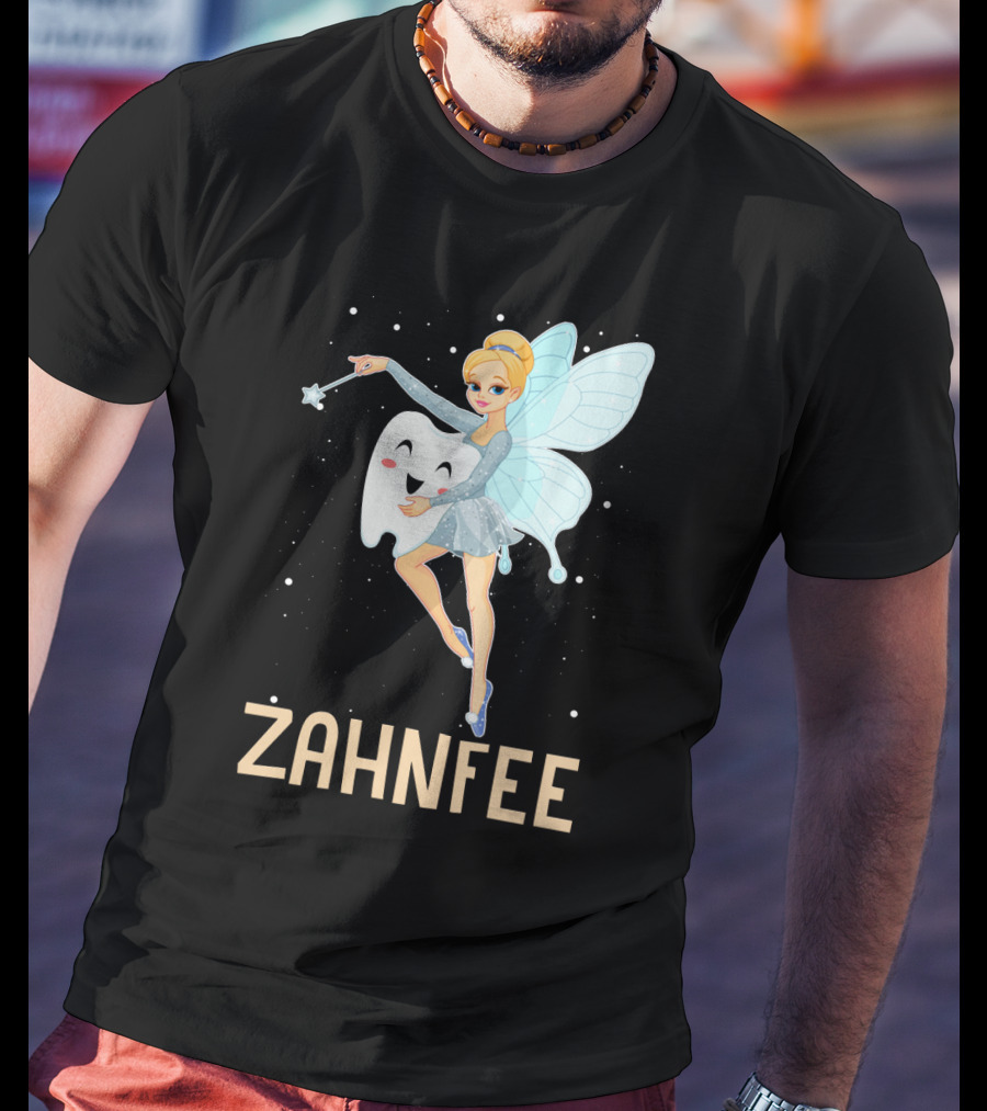 Zahnfee Fairy With Happy Tooth And Wand T-Shirt