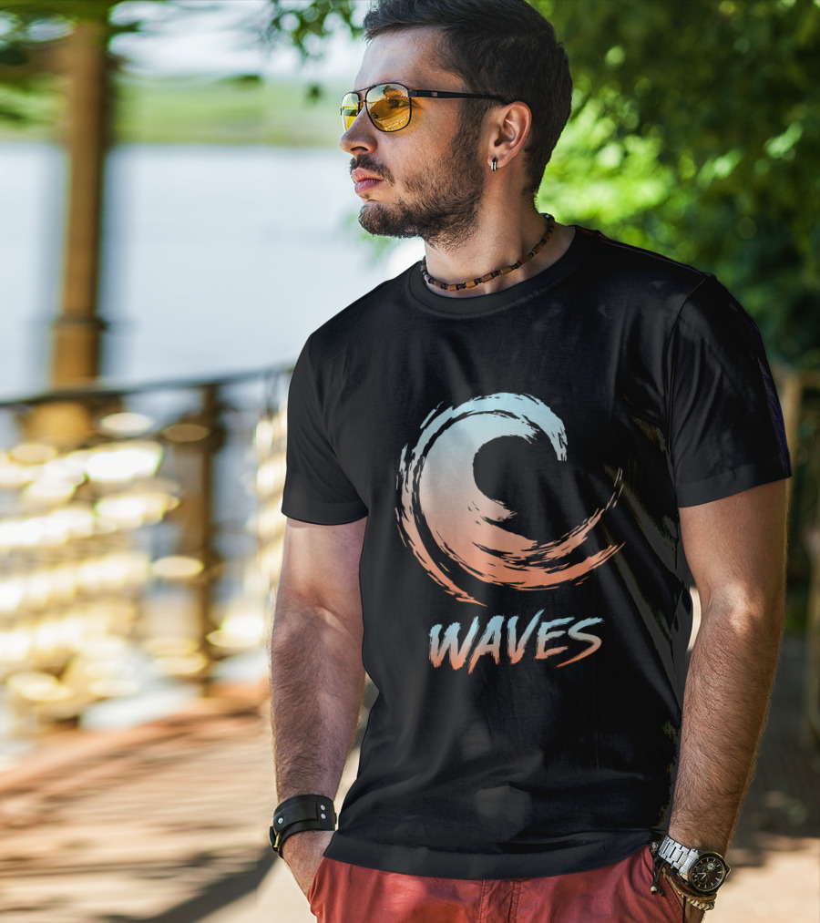 Waves Gradient Brushstroke T-Shirt
