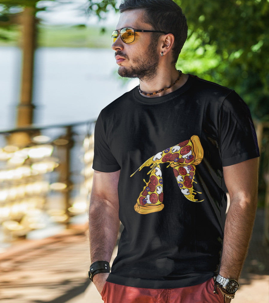 Pi Day Pizza Pi Funny Math Food 3.14 Melted Cheese Slice T-Shirt