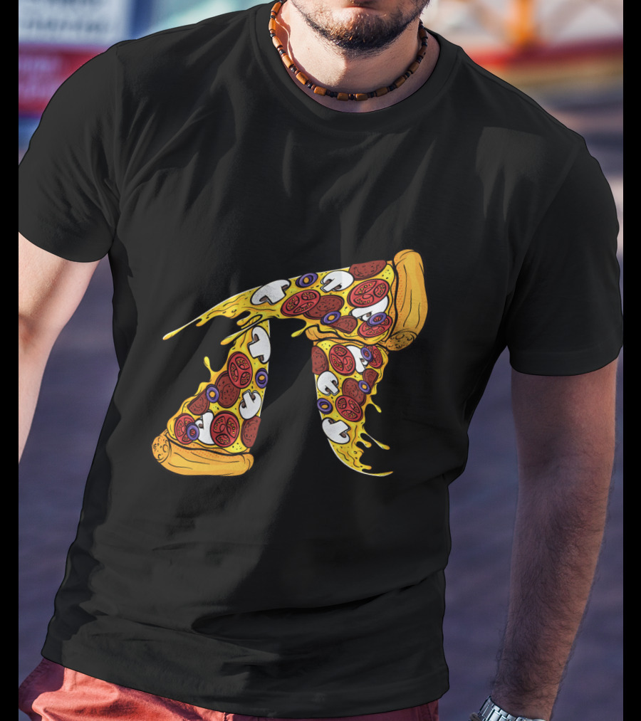 Pi Day Pizza Pi Funny Math Food 3.14 Melted Cheese Slice T-Shirt