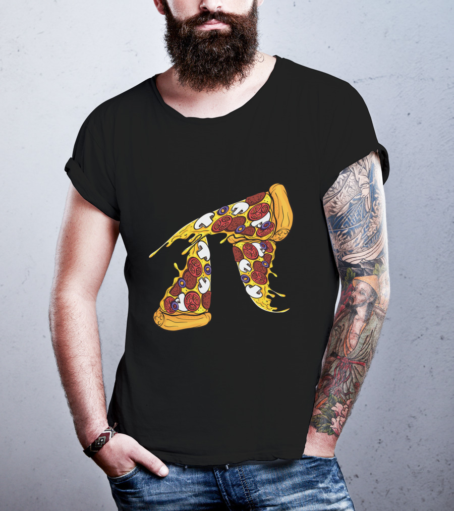 Pi Day Pizza Pi Funny Math Food 3.14 Melted Cheese Slice T-Shirt