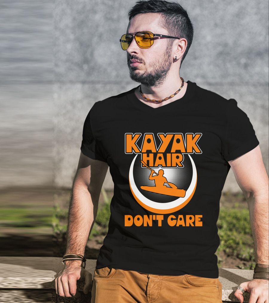 Kayak Hair Don't Care Paddling Adventure Enthusiast Iconic T-Shirt