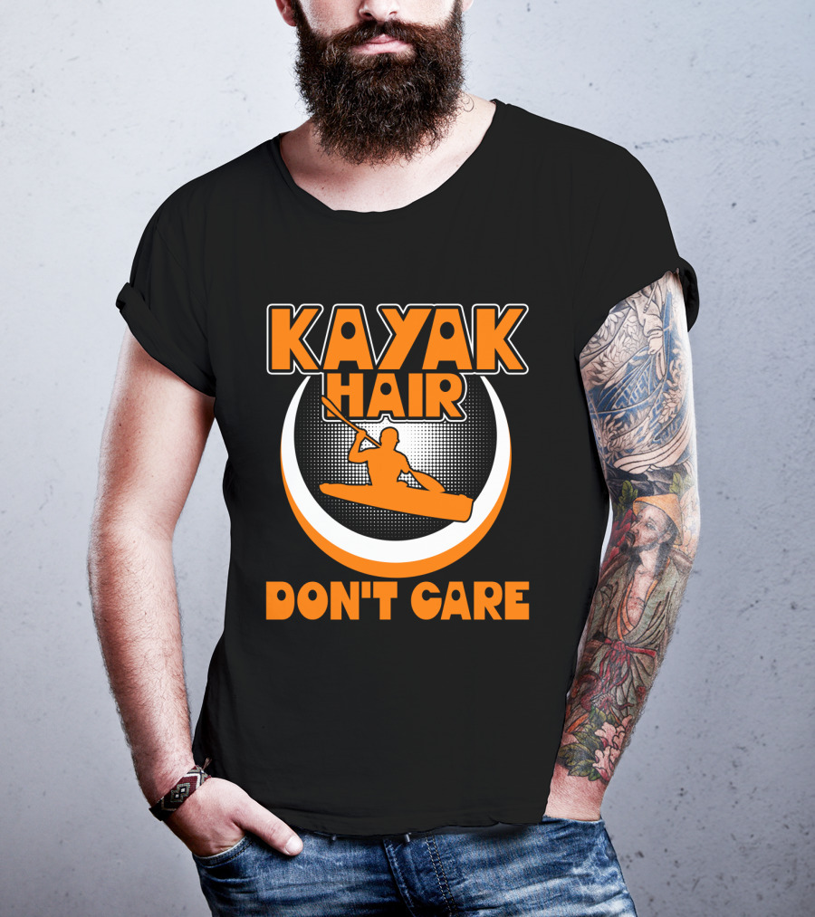 Kayak Hair Don't Care Paddling Adventure Enthusiast Iconic T-Shirt