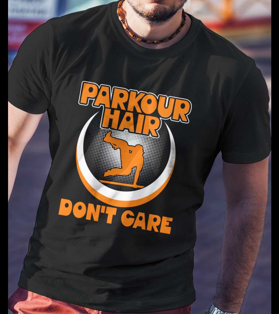 Parkour Hair Don't Care Silhouette Style Jumping Movement T-Shirt