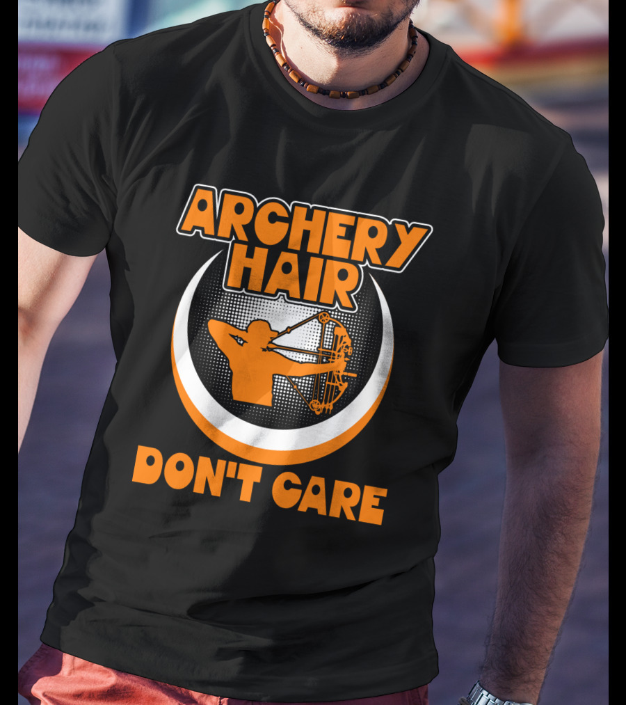 Archery Hair Don't Care Bow Shooter Emblem T-Shirt