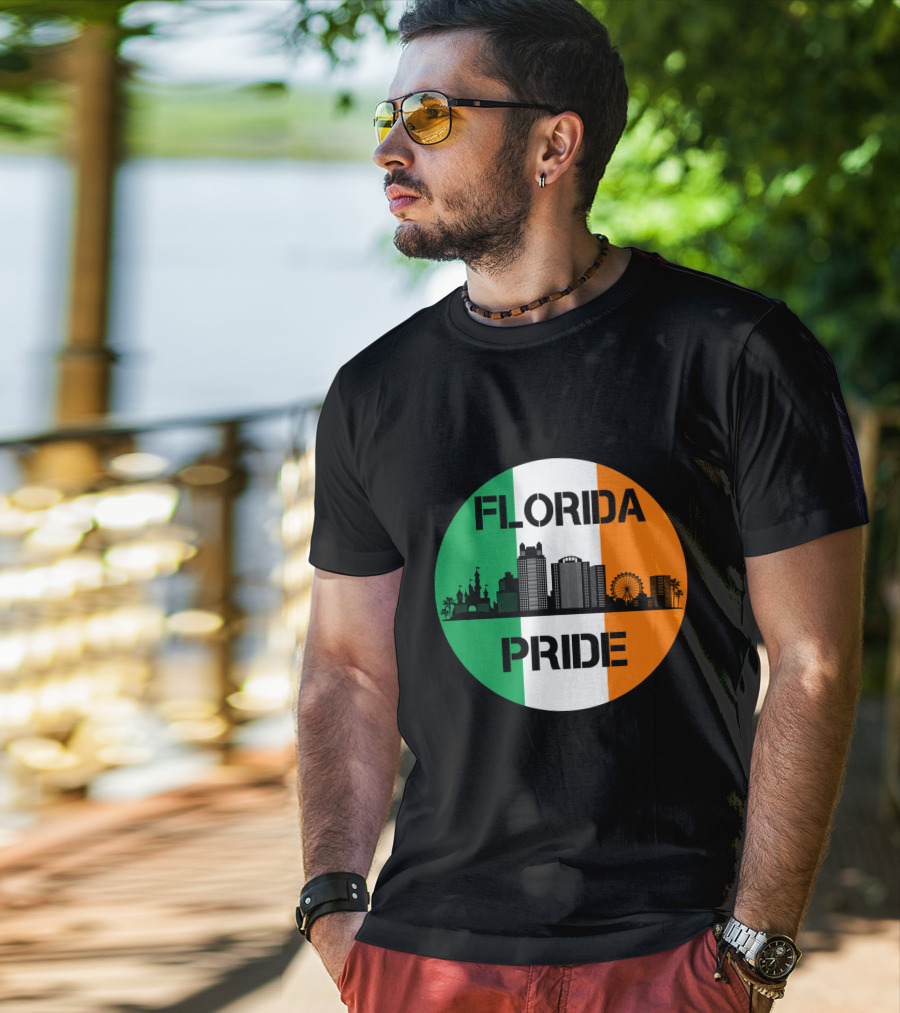 Florida Pride Skyline Irish Flag T-Shirt