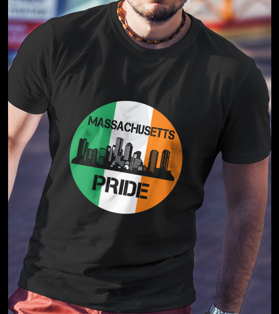 Massachusetts Pride Skyline Irish Flag T-Shirt