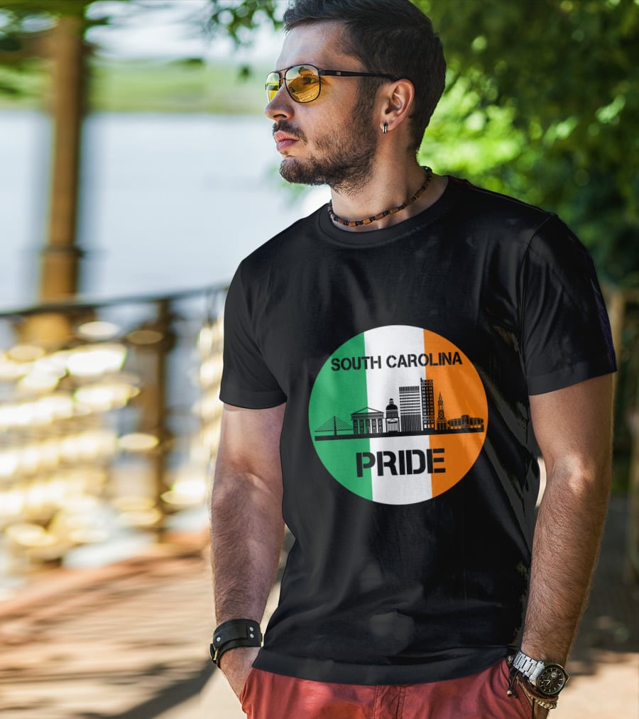 South Carolina Pride Skyline With Irish Flag Elements T-Shirt