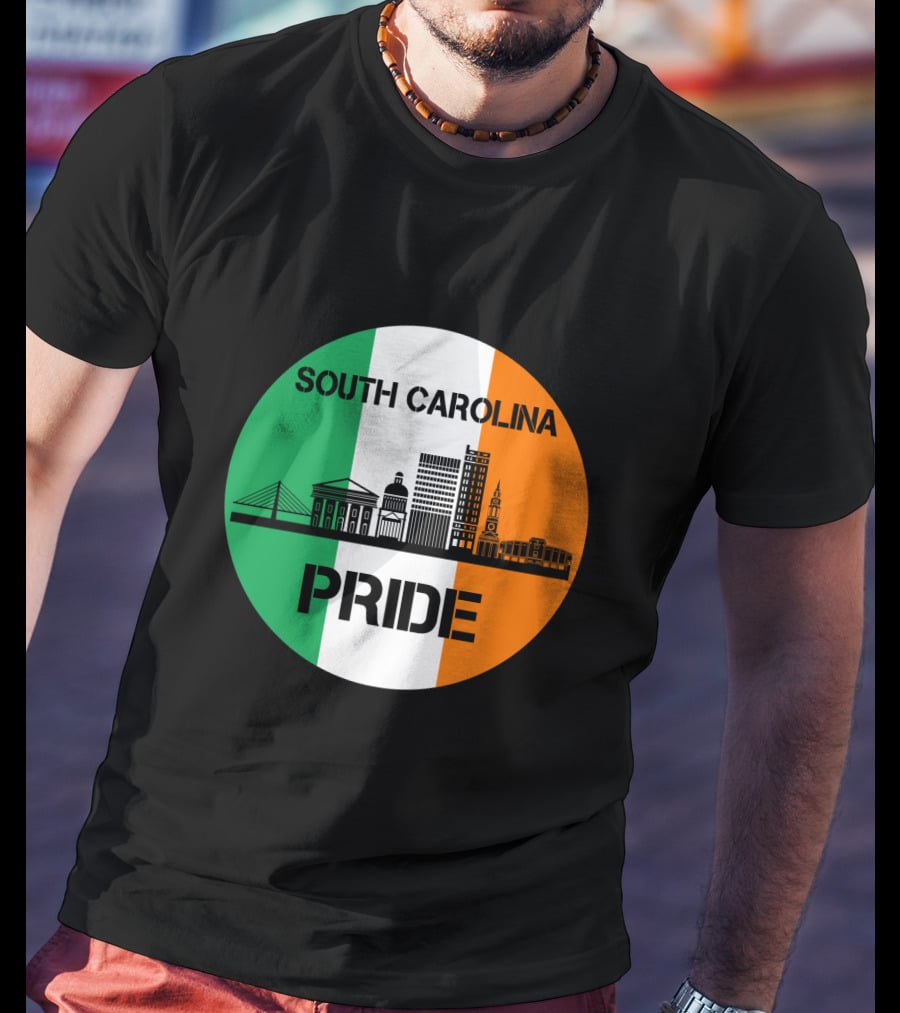 South Carolina Pride Skyline With Irish Flag Elements T-Shirt
