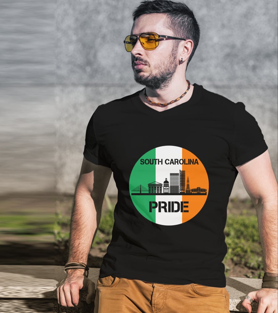 South Carolina Pride Skyline With Irish Flag Elements T-Shirt