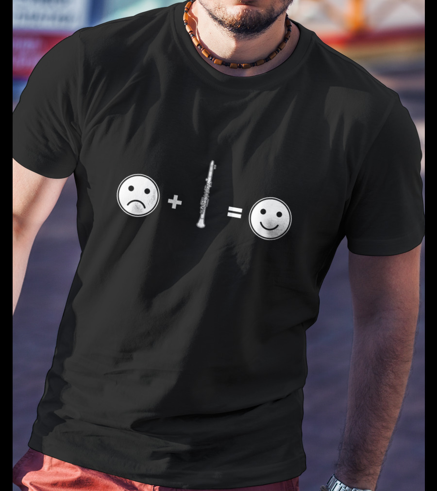 Clarinet Plus Happiness Equals Smiling Face Clarinet Player T-Shirt