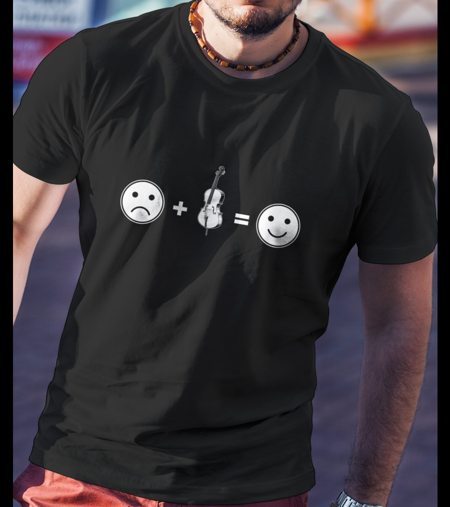 Sad Face Plus Cello Equals Happy Face T-Shirt