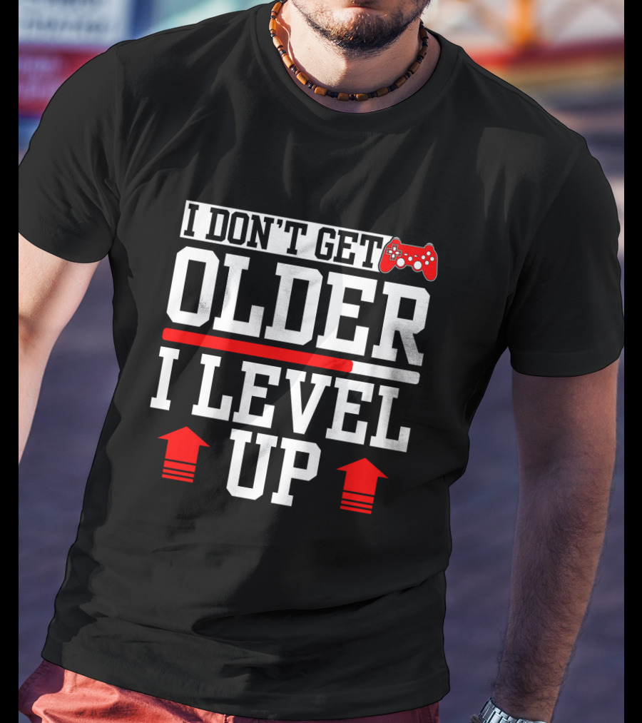 I Don't Get Older I Level Up Gamer Birthday Controller Retro T-Shirt