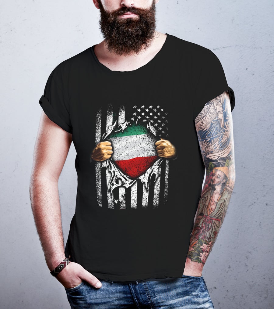 Super Hungary Hearts American Flag Hungarian Patriot T-Shirt