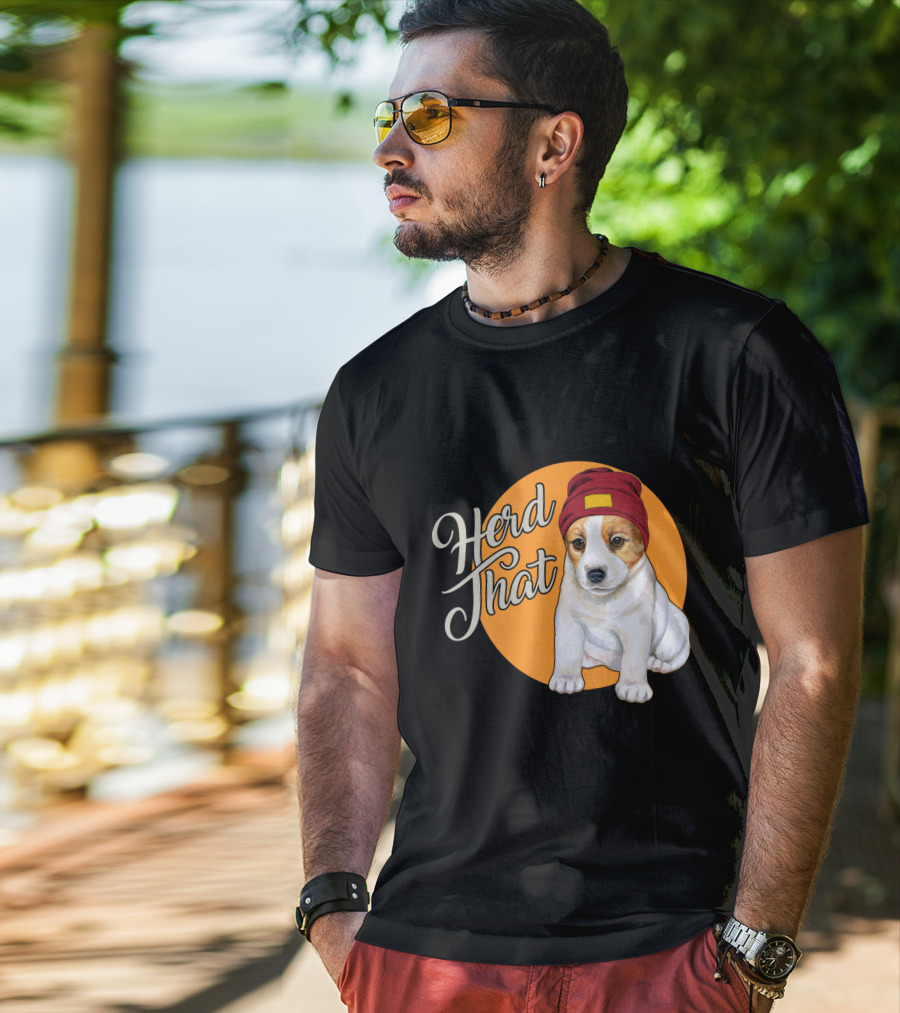 Herd That Jack Russell Dog In Cute Beanie For Animal Lovers T-Shirt