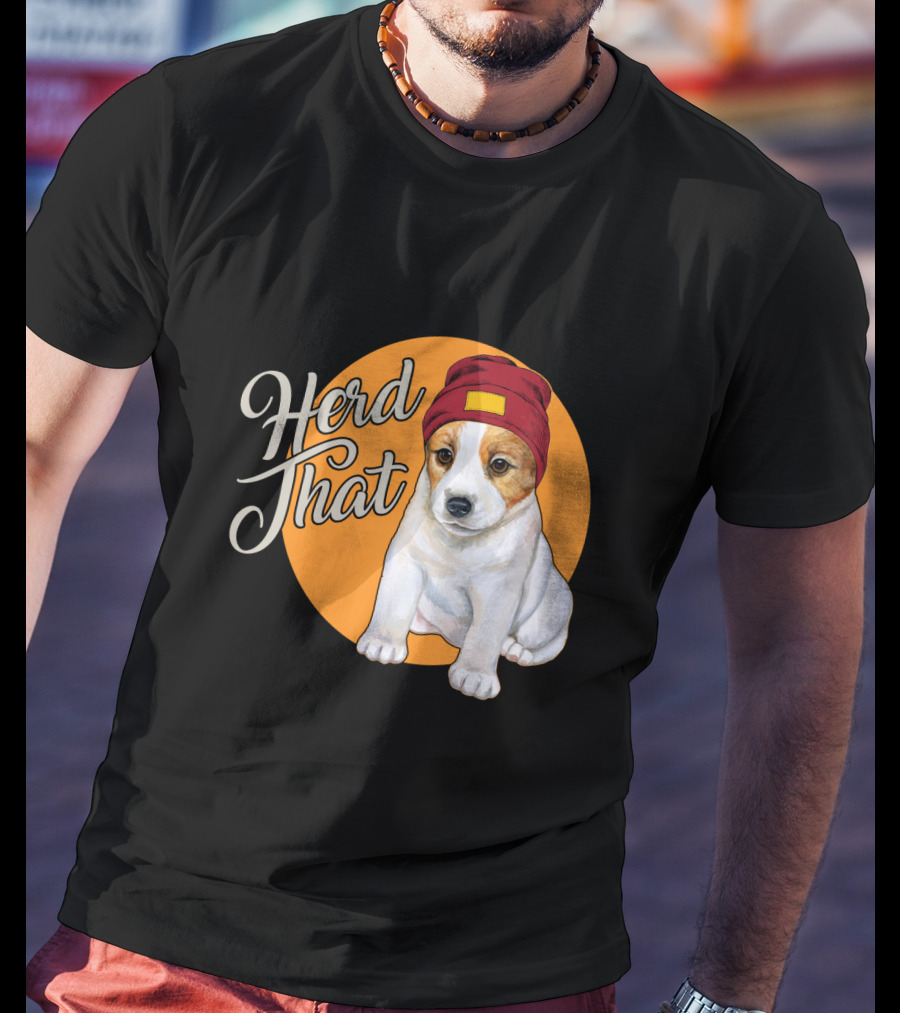 Herd That Jack Russell Dog In Cute Beanie For Animal Lovers T-Shirt