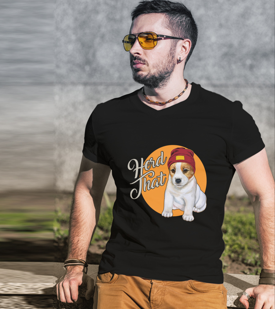 Herd That Jack Russell Dog In Cute Beanie For Animal Lovers T-Shirt