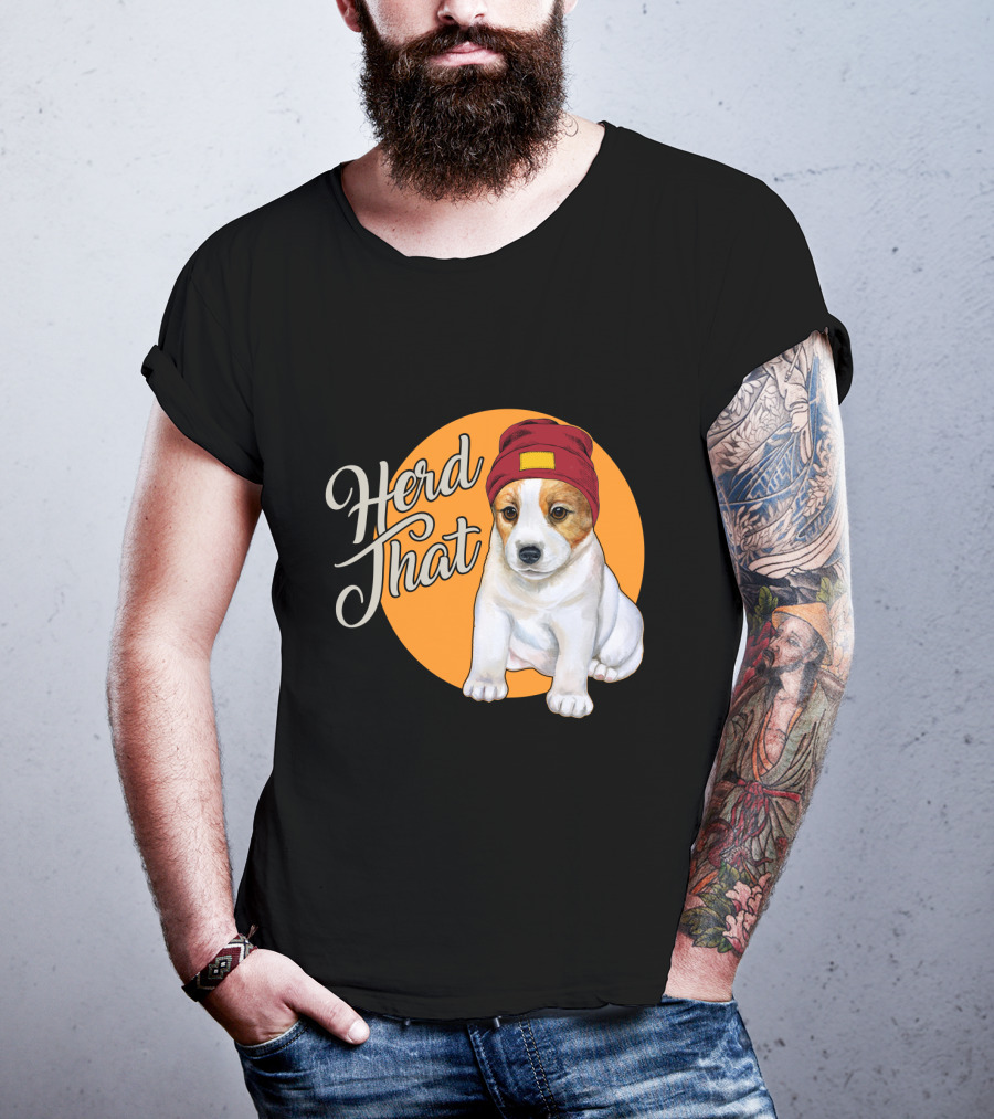 Herd That Jack Russell Dog In Cute Beanie For Animal Lovers T-Shirt