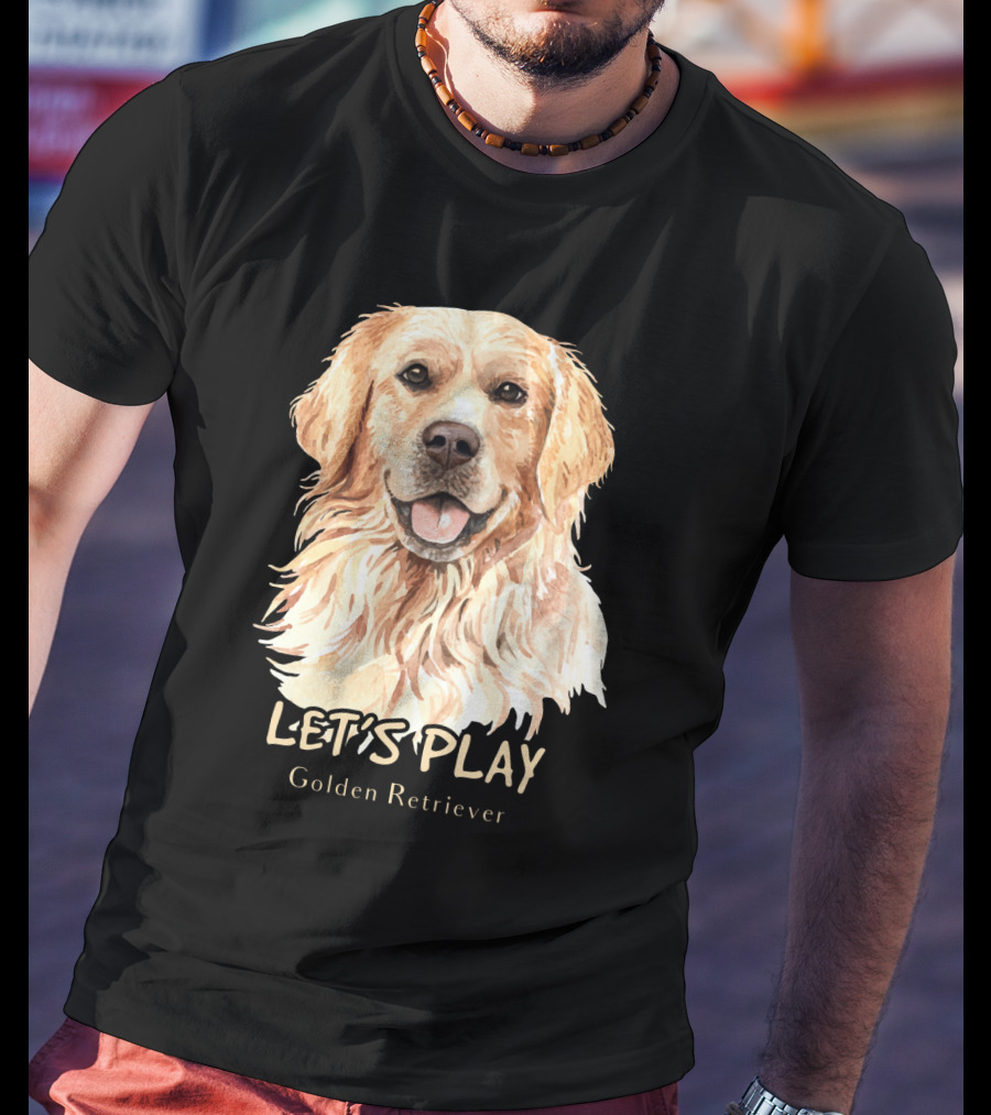 LET'S PLAY Golden Retriever Dog Watercolor T-Shirt
