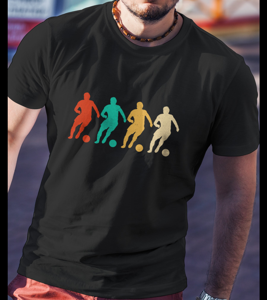 Vintage Soccer Silhouettes Retro Players T-Shirt