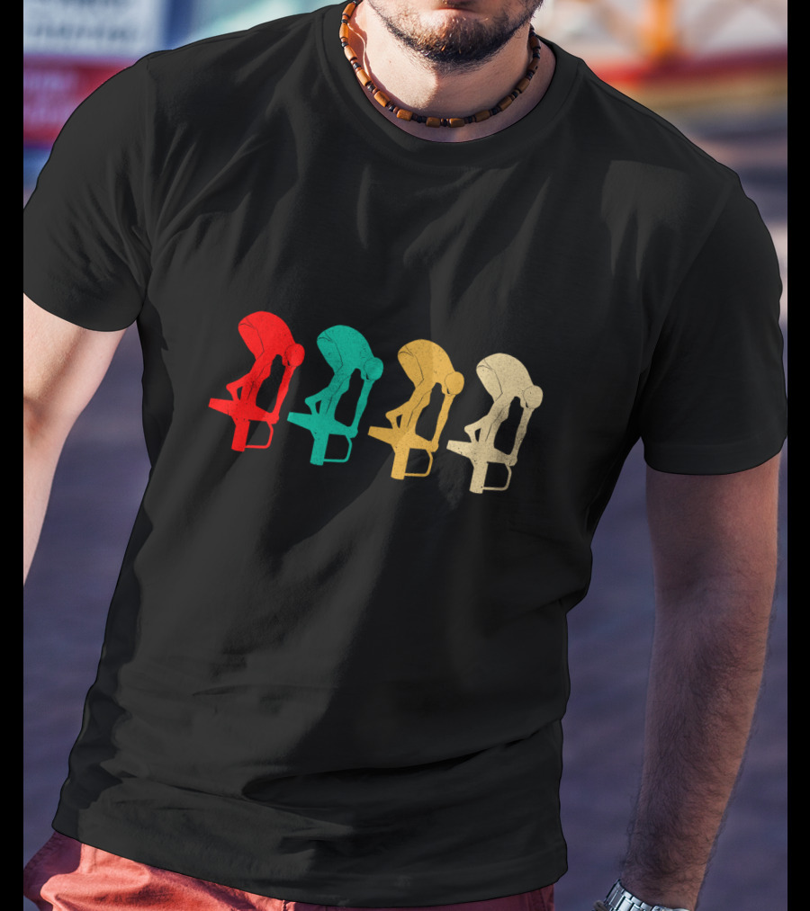Vintage Swimming Diver Silhouettes In Retro Colors T-Shirt