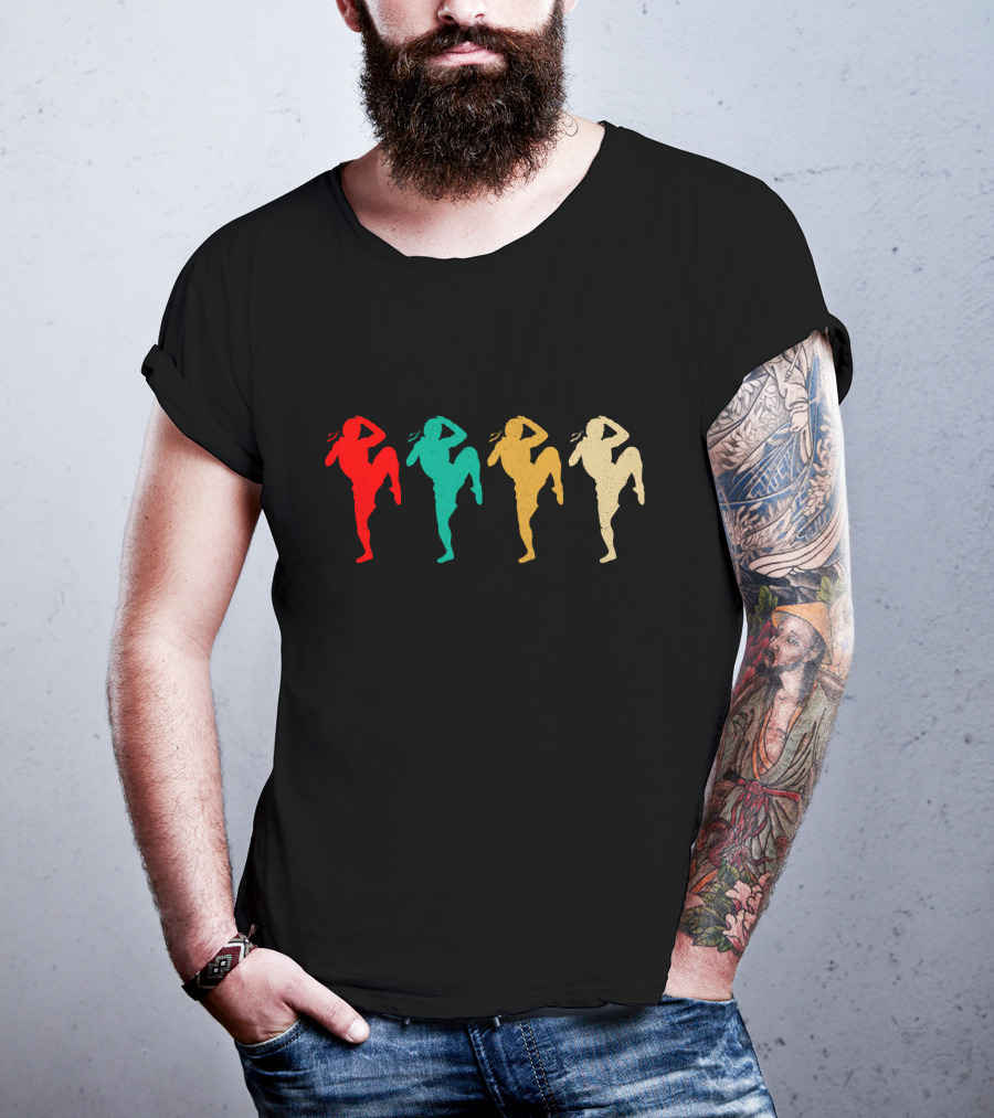 Vintage Muay Boran Silhouette Colors T-Shirt