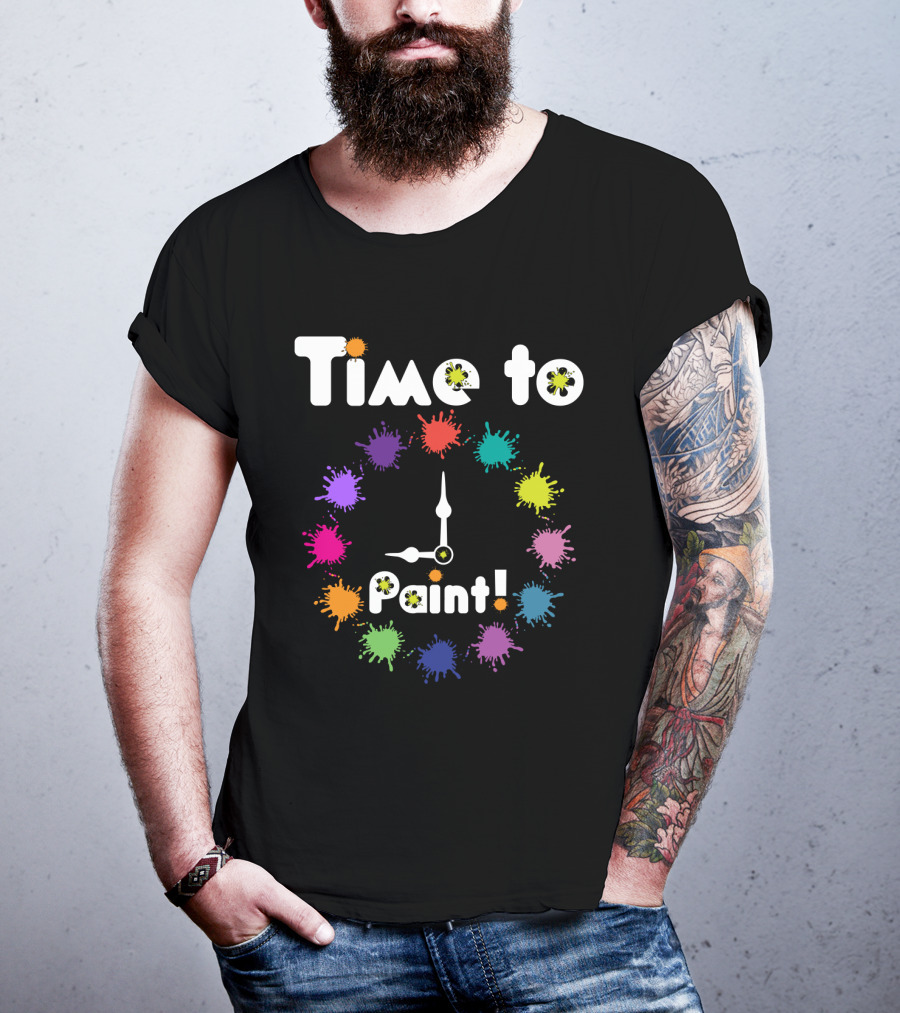 Time To Paint Colorful Clock T-Shirt