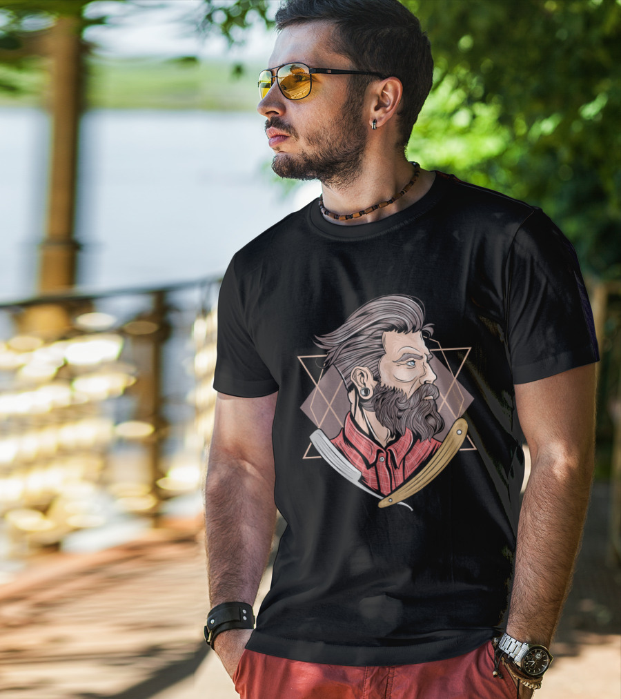 Funny Barber Vintage Hipster Stylized T-Shirt