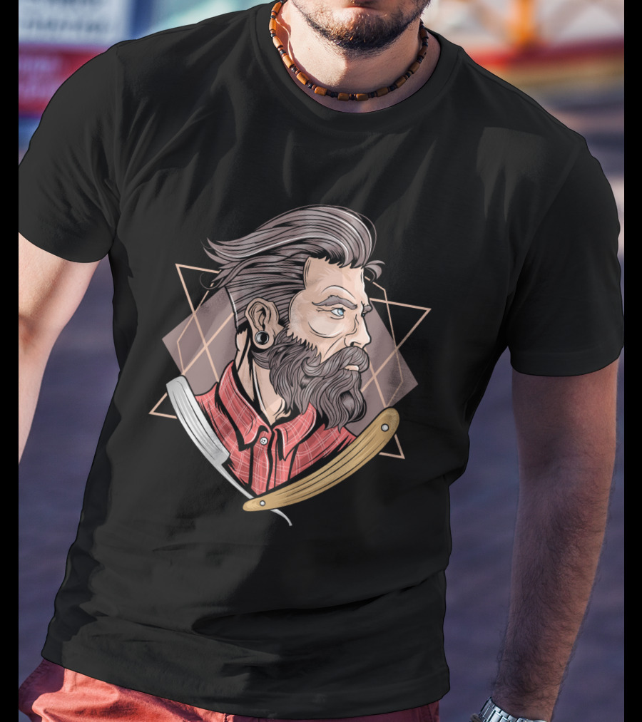 Funny Barber Vintage Hipster Stylized T-Shirt
