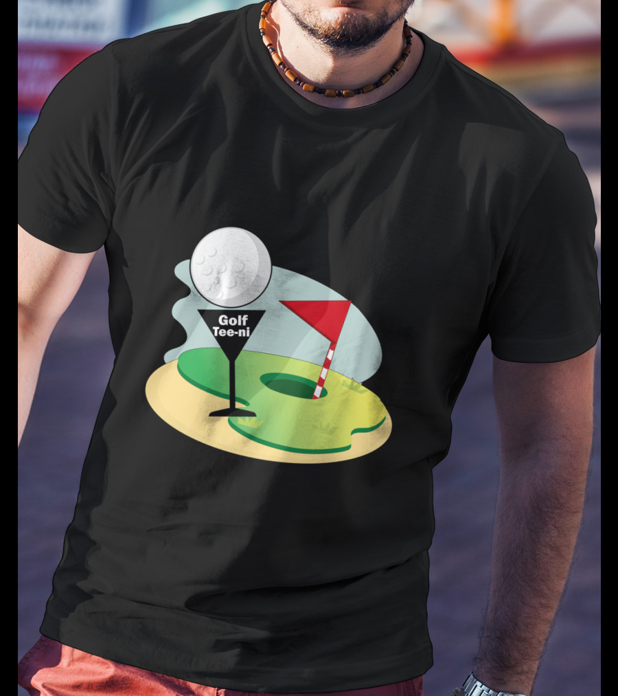 Golf Tee-ni Golf Ball Green Flag Hole T-Shirt