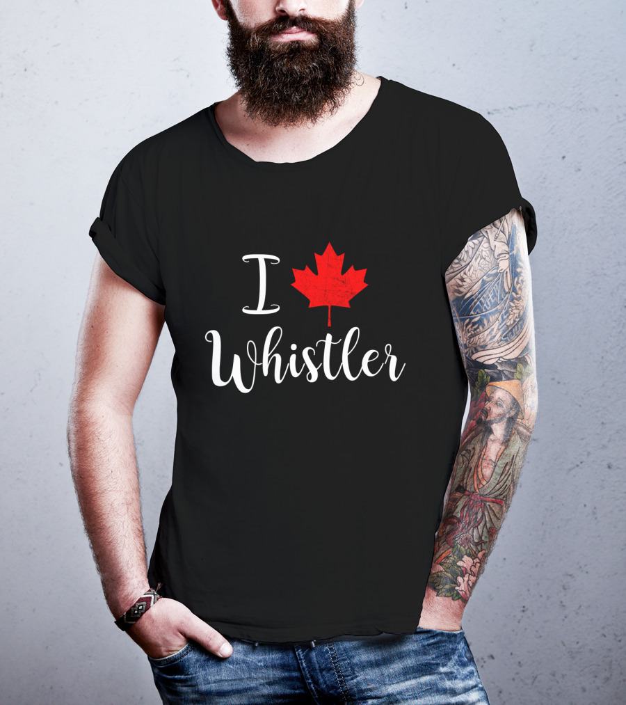 I Love Whistler Canada Red Maple Leaf T-Shirt
