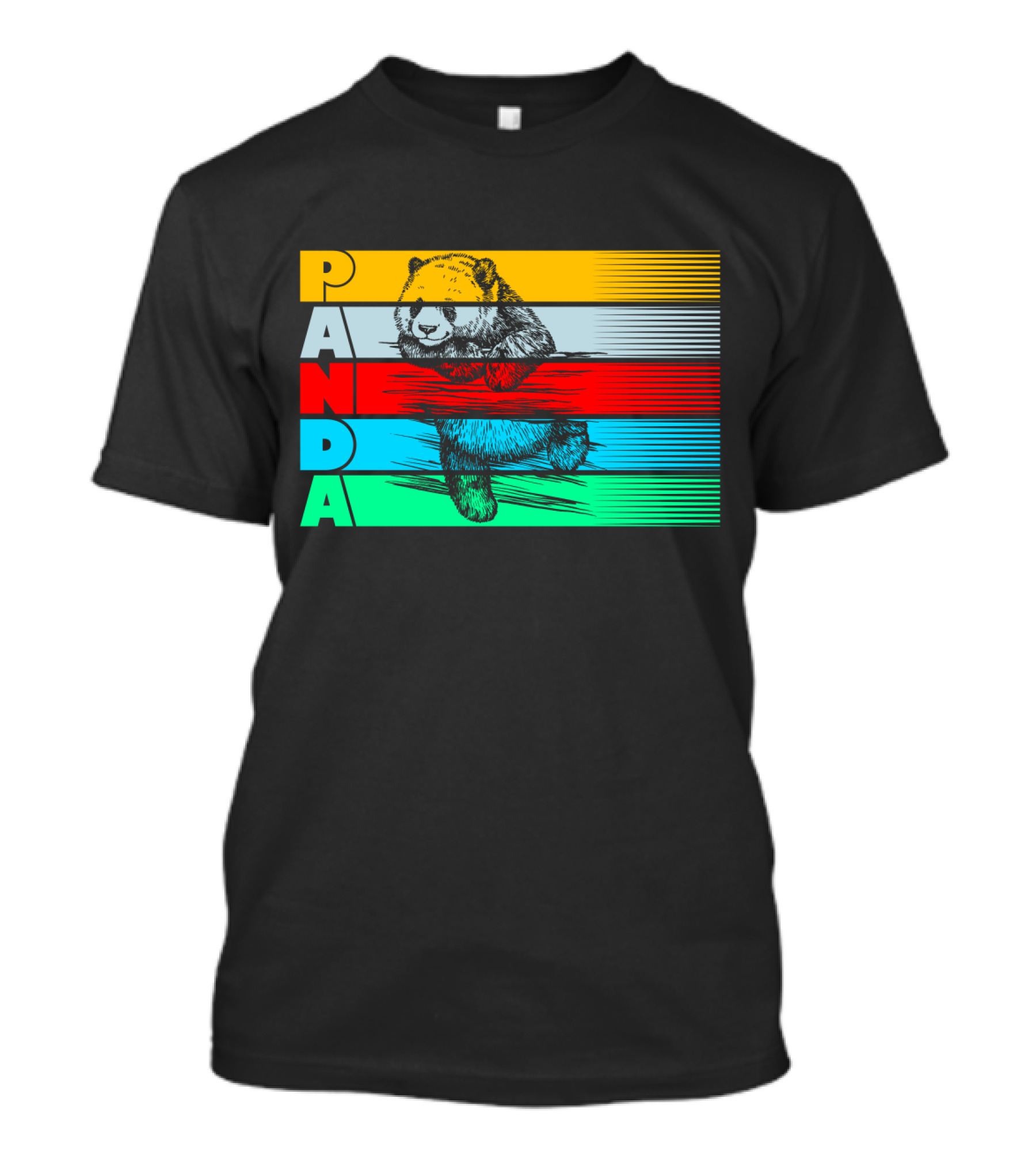 Panda PAPA Retro Striped T-Shirt