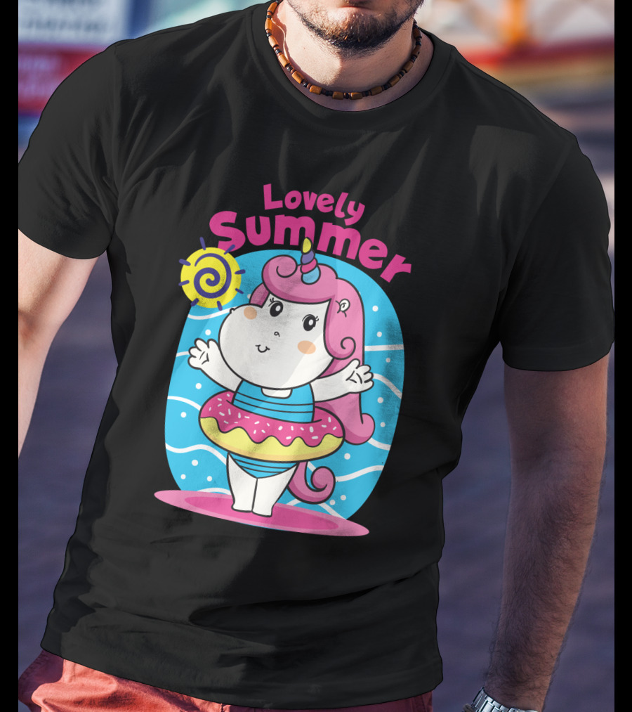 Lovely Summer Cute Unicorn Inflatable Swim Fun T-Shirt