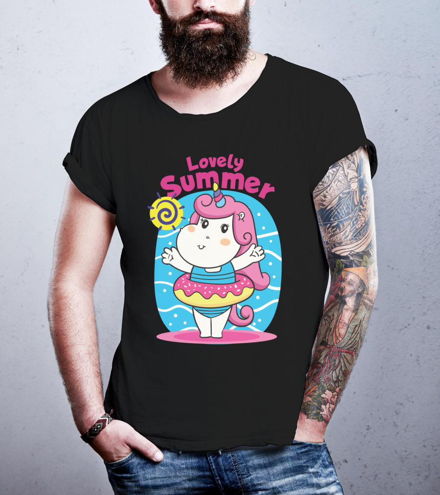 Lovely Summer Cute Unicorn Inflatable Swim Fun T-Shirt