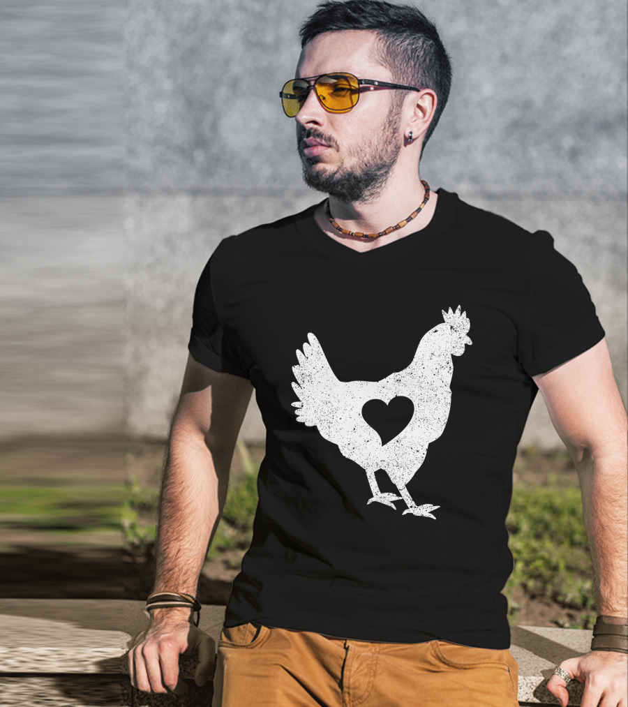 Love Chicken Heart Cutout T-Shirt