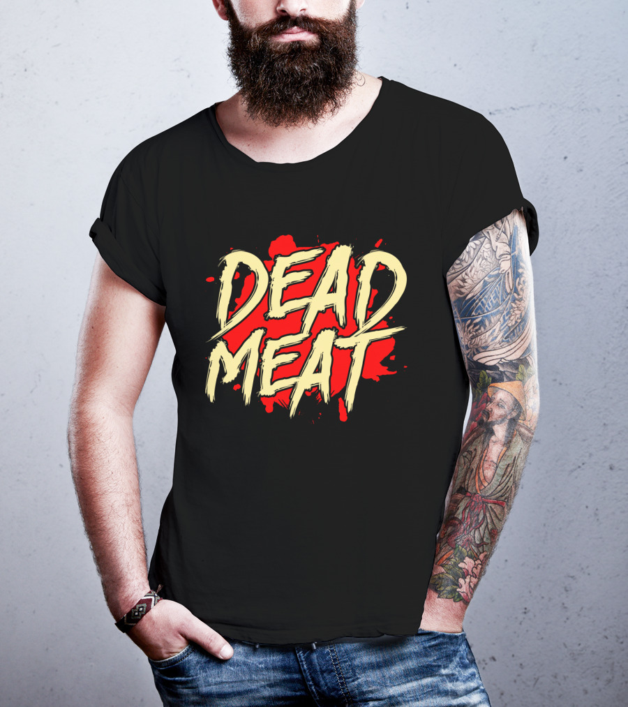 Dead Meat Bold Red Splatter Text T-Shirt
