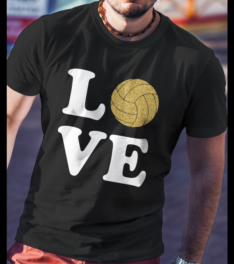 LOVE Volleyball Glitter Ball T-Shirt