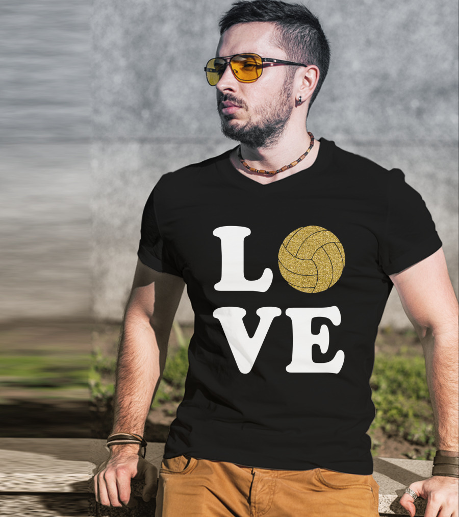 LOVE Volleyball Glitter Ball T-Shirt