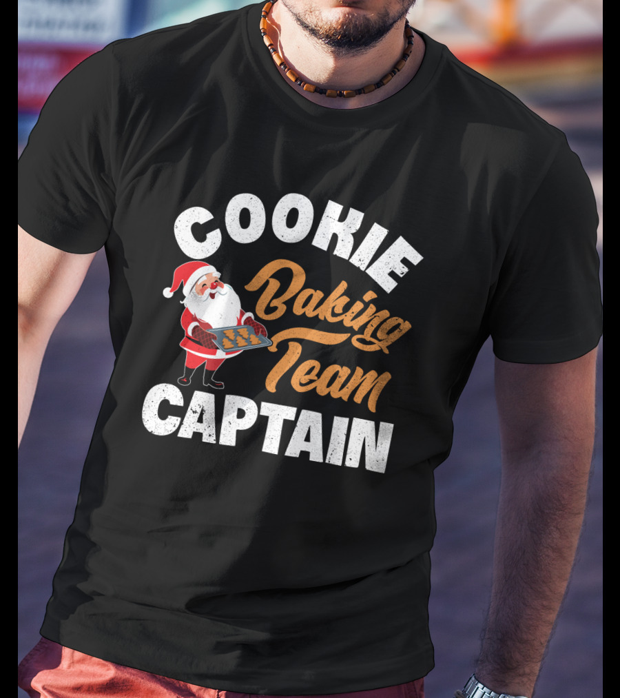 Cookie Baking Team Captain Santa Claus Holiday Spirit T-Shirt
