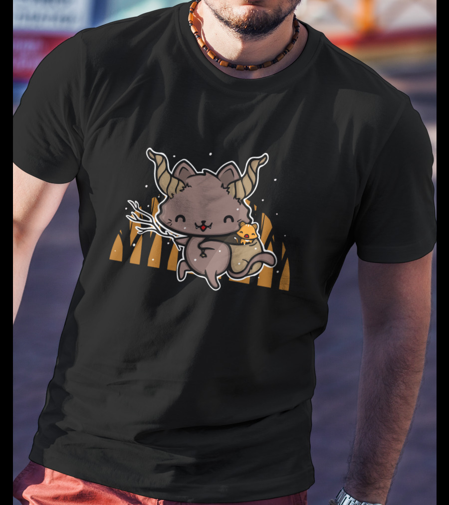 Cute Krampus Carrying Sack With Festive Horned Creature T-Shirt