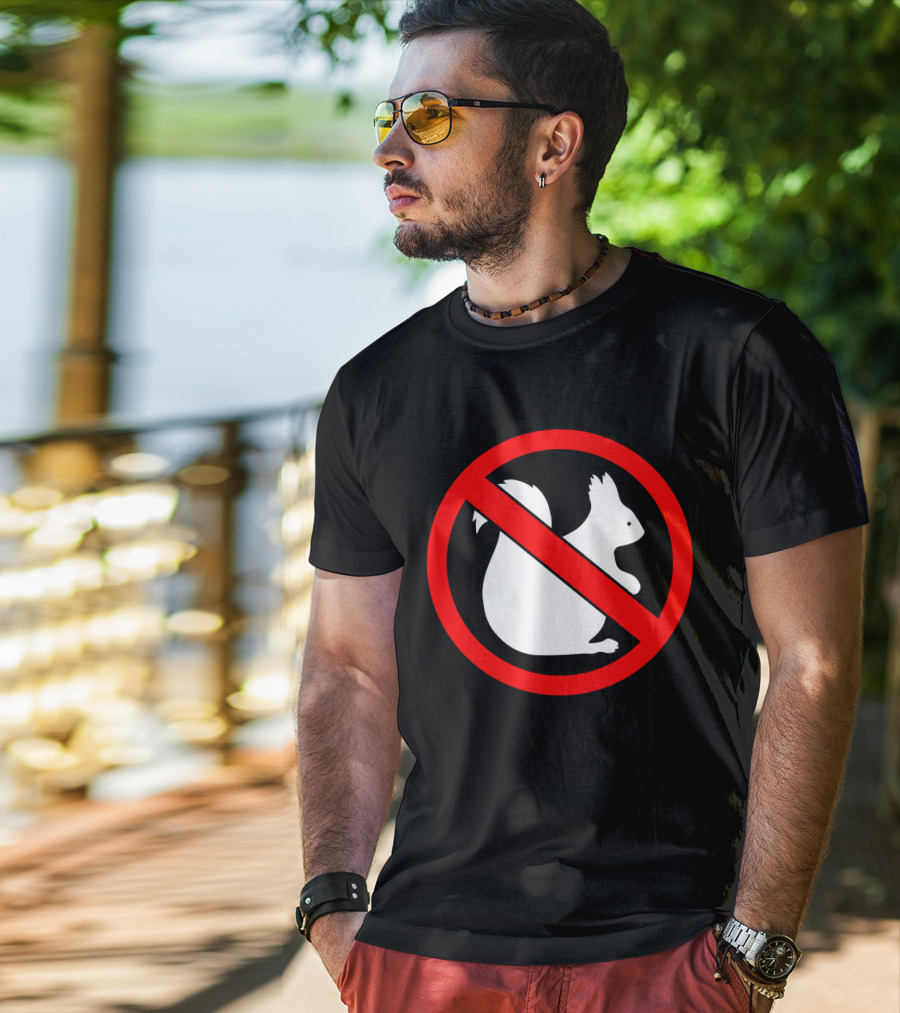 No Squirrel Symbol With Prohibition Sign T-Shirt
