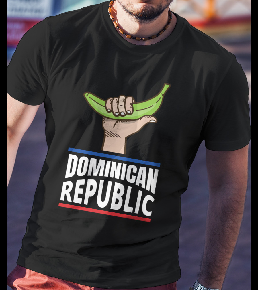 Dominican Republic Baseball Bandera Dominicana Hand Holding Banana T-Shirt